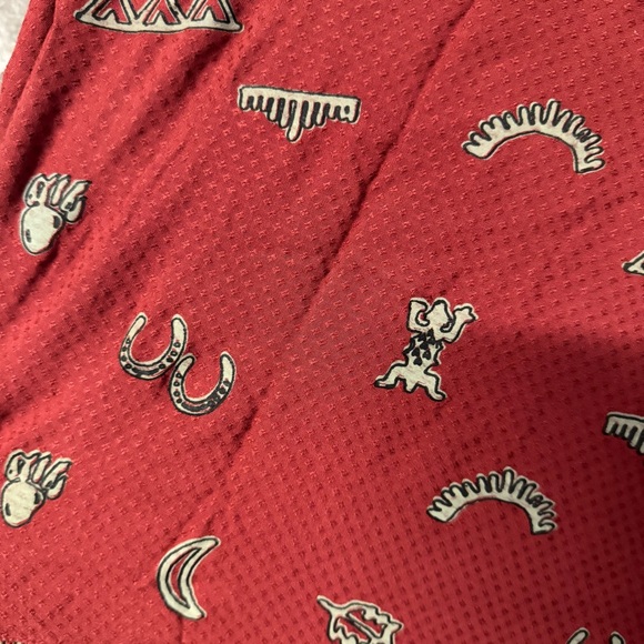 Double D Ranch Red Tiered Western Trails Tie Rodeo Cowgirl Midi dress - Picture 13 of 13